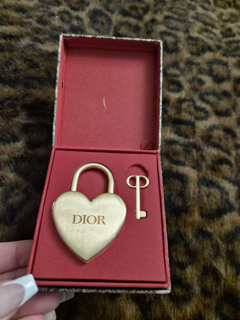 Dior Gold Heart Padlock and Key Set with Red Box GWPURCHASE